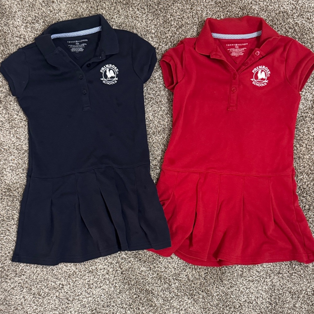 Primrose Navy and Red Kids Polo Dresses